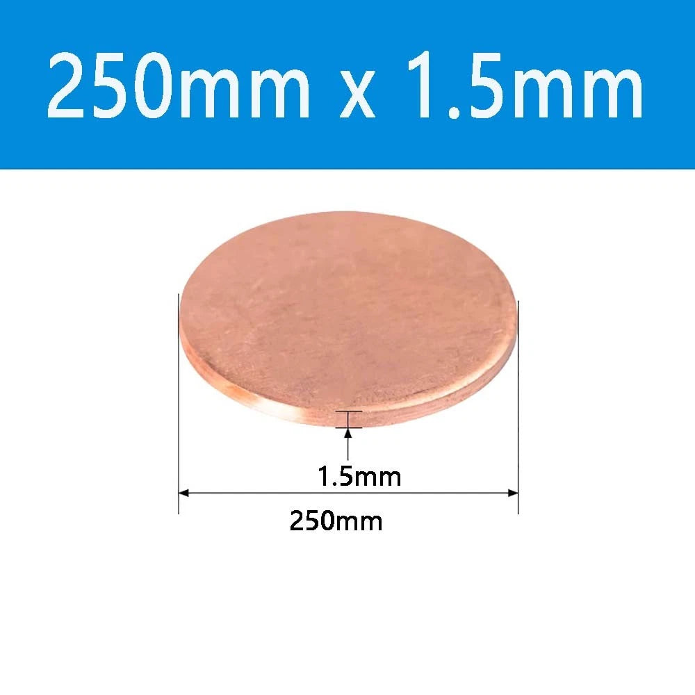 T2 Solid Pure Round Copper Sheet Flat Round Copper Disc Blank Round Metal Sheet