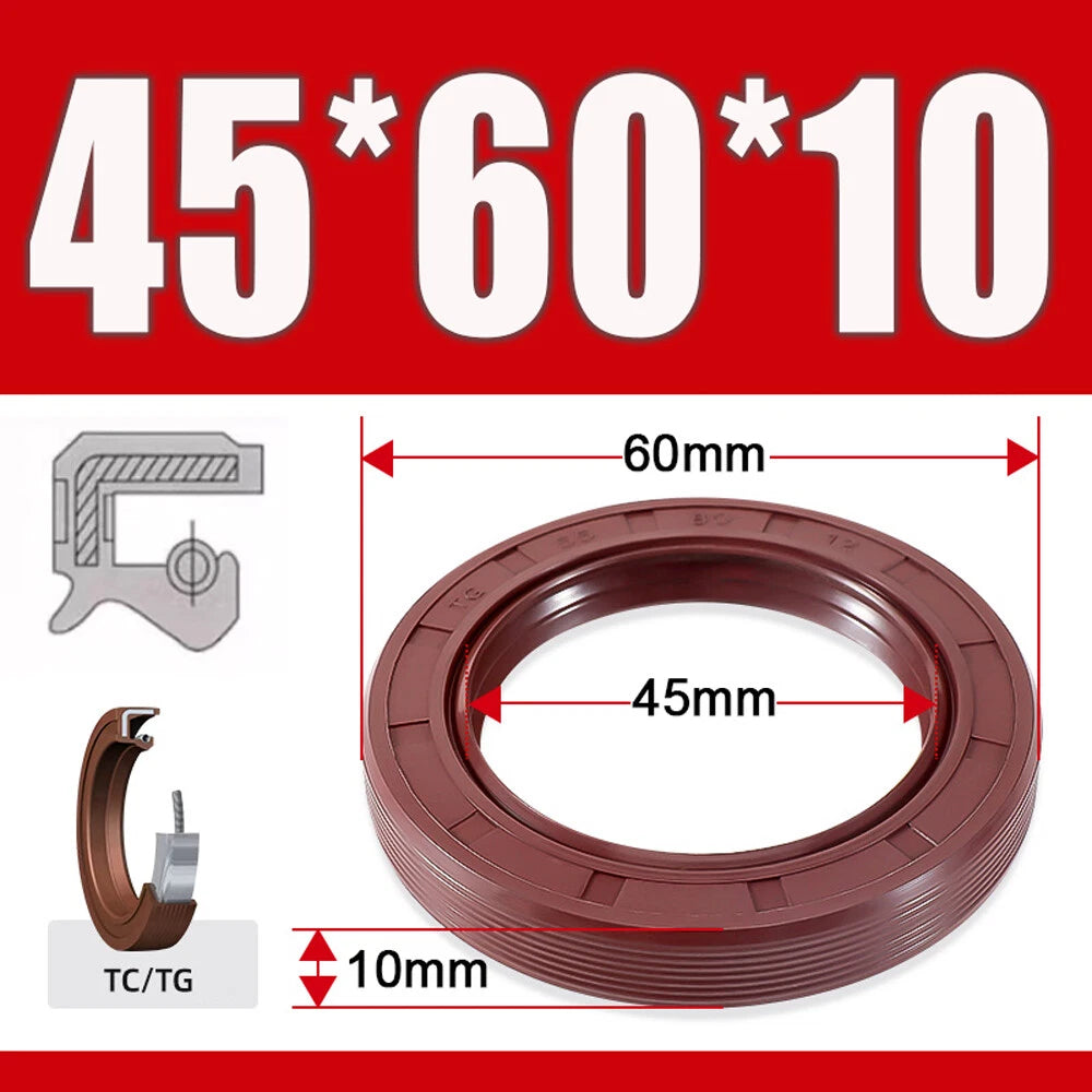 TC/TG Dual Lip FKM Oil Seal — Metric Rotary Shaft Sealing Ring, ID 25–50mm