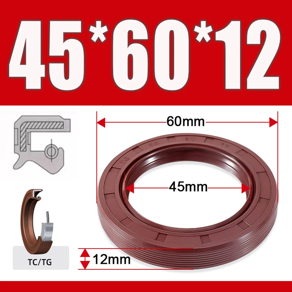TC/TG Dual Lip FKM Oil Seal — Metric Rotary Shaft Sealing Ring, ID 25–50mm
