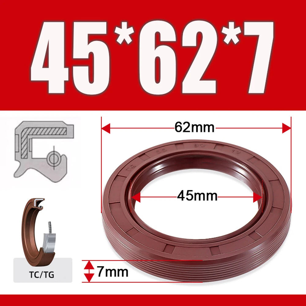 TC/TG Dual Lip FKM Oil Seal — Metric Rotary Shaft Sealing Ring, ID 25–50mm
