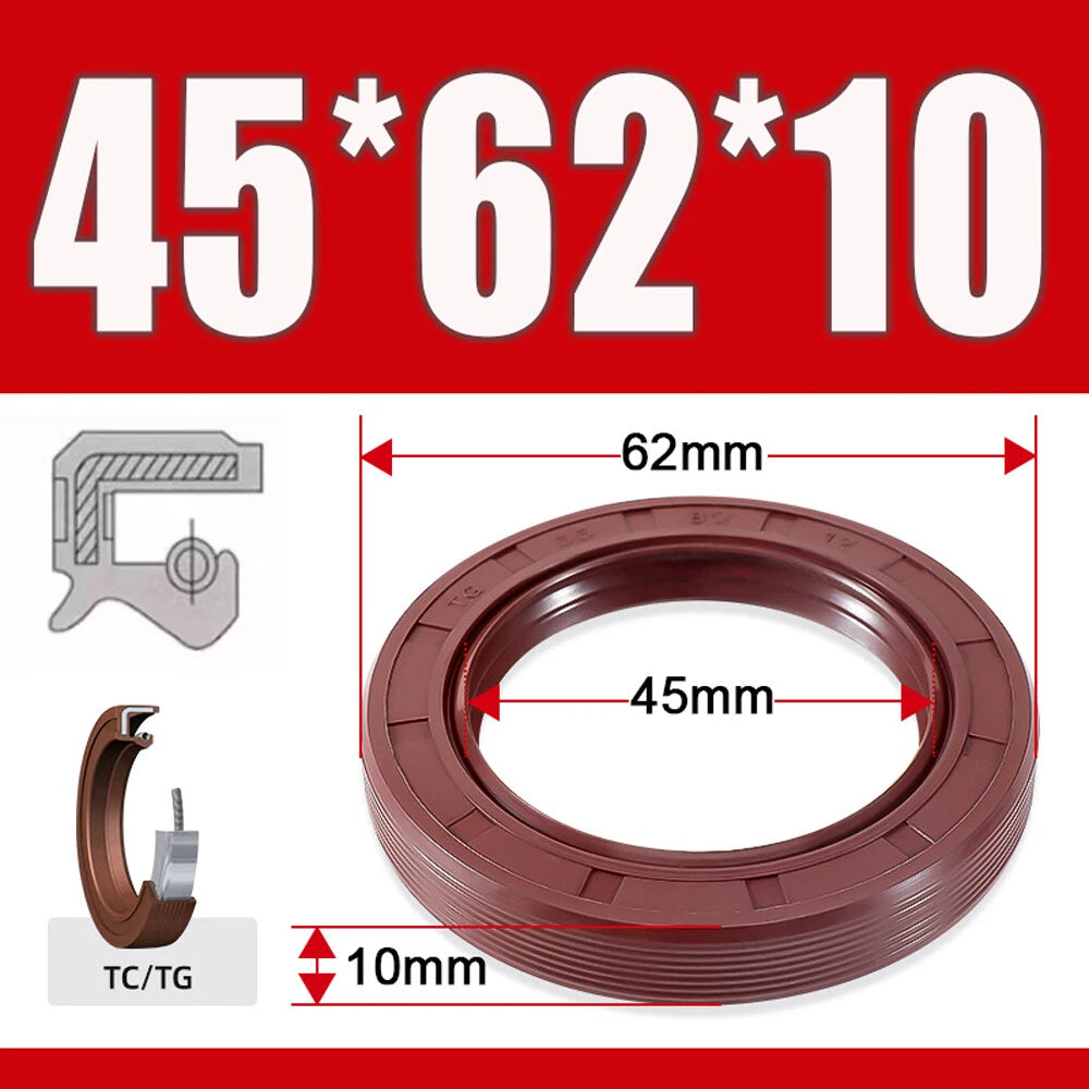 TC/TG Dual Lip FKM Oil Seal — Metric Rotary Shaft Sealing Ring, ID 25–50mm