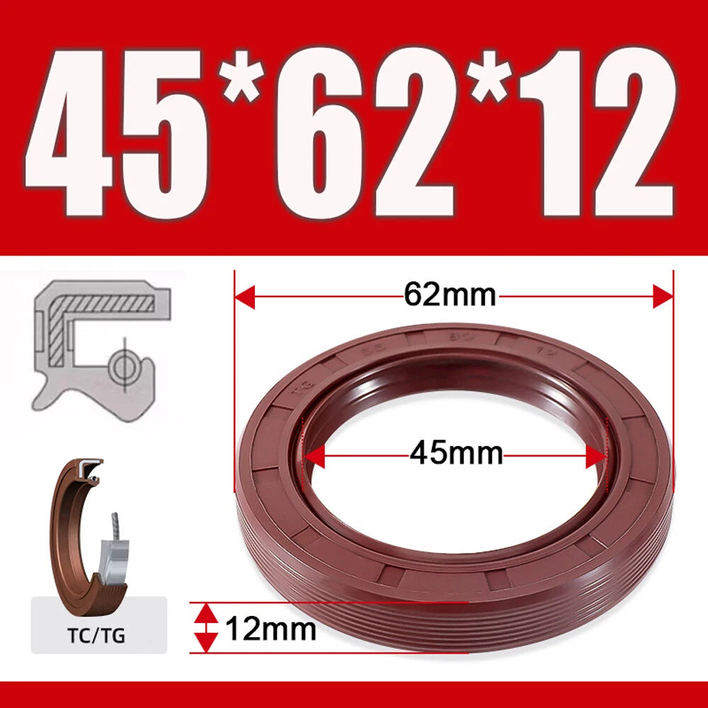 TC/TG Dual Lip FKM Oil Seal — Metric Rotary Shaft Sealing Ring, ID 25–50mm