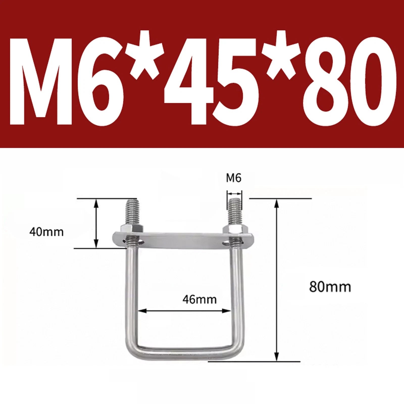 M6 M8 M10 M12 U Bolt Plates & Nuts Standard U-Bolts Stainless Steel 304 Trailer