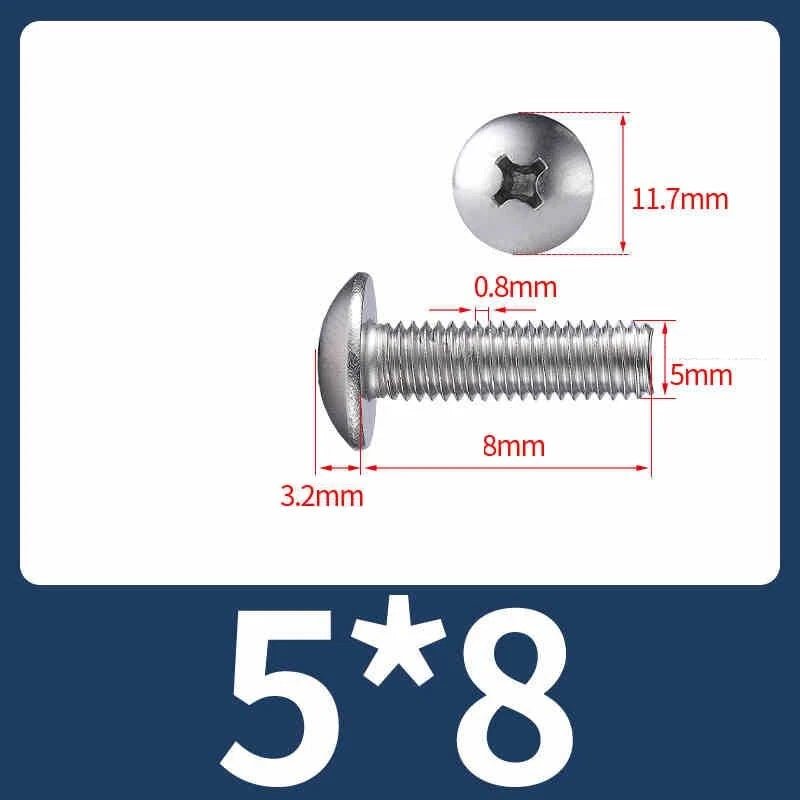 M2–M8 Stainless Steel Phillips Truss Head Machine Screws | 201 / 304 / 316 - HomeDIYer