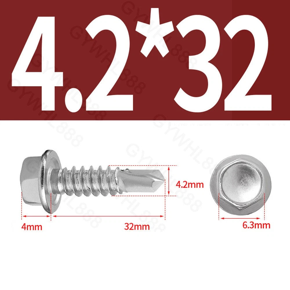 410 & A2 Stainless Hex Head Self‑Drilling Tek Screws – for Metal Roofing & Sheeting