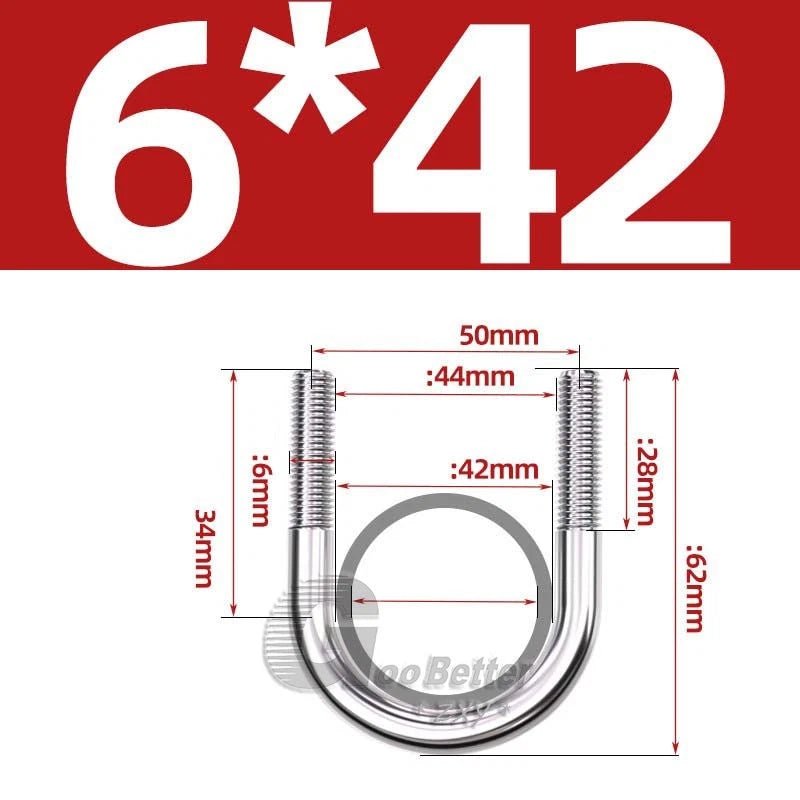 Square U - Bolts Stainless Steel — M6 to M24 | 304 A2 & 316 A4 Marine Grade - HomeDIYer