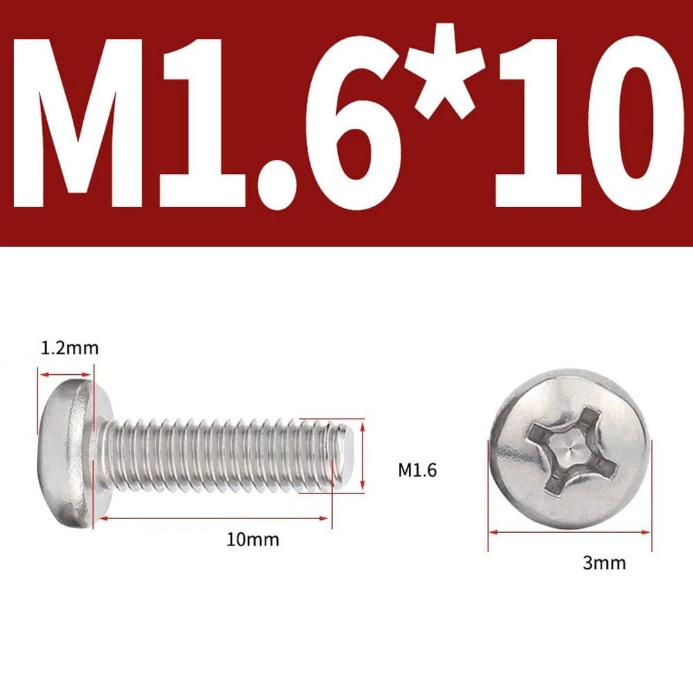 Phillips Pan Head Machine Screws — A4 Marine Grade Stainless Steel, DIN 7985 (M1.6–M10) - HomeDIYer