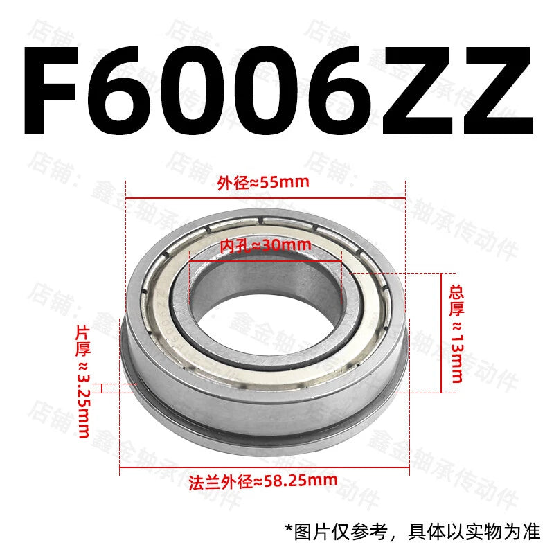 F6000 To F6006 RS/ZZ Rubber Or Metal Seals Flange Deep Groove Ball Bearings