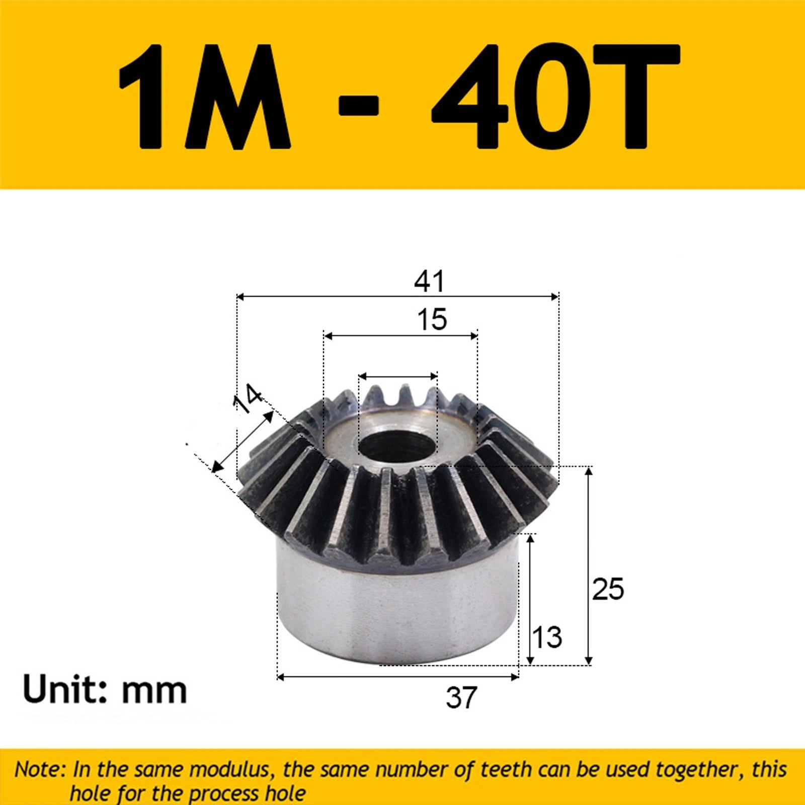 1 Module Steel Umbrella Tooth Bevel Gear Helical Motor Gear 15-40 Tooth
