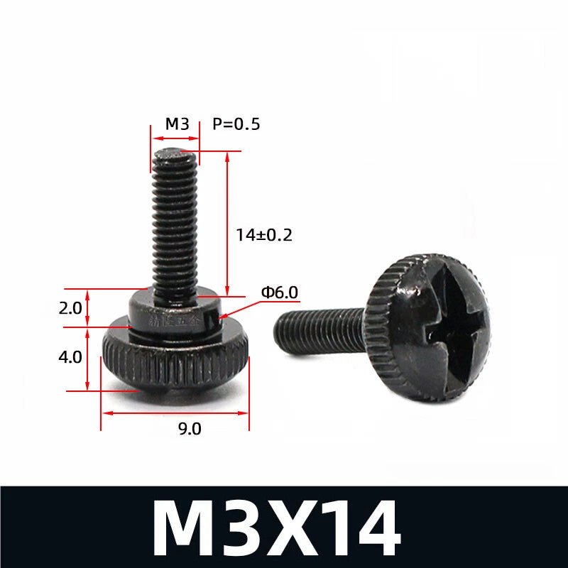M3 Knurled Thumb Screws Step Hand Grip Knob Bolts — Carbon Steel, Nickel or Black Zinc - HomeDIYer