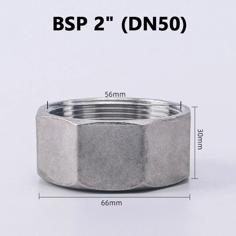 304 Stainless Steel BSP Hex End Cap Female Thread Pipe Fitting 150LB