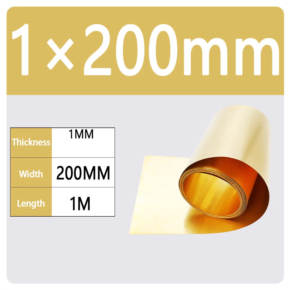 0.1-1mm x 200mm x 500mm,H62 Brass Metal Sheet Strip Yellow Copper Foil Plate