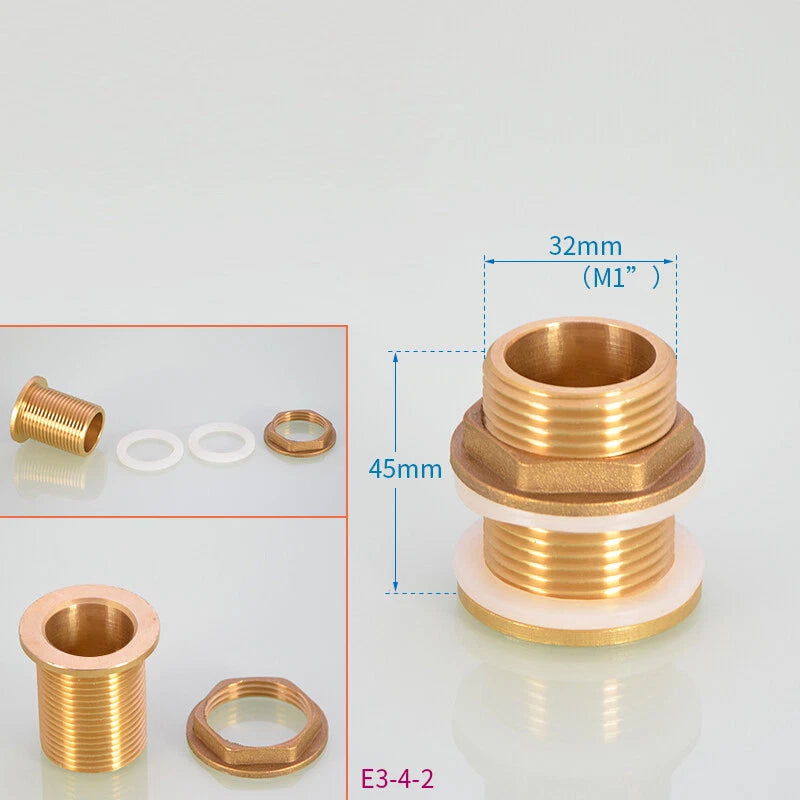 Brass Bulkhead Fitting — Tank Outlet Connector for Water Butts & Barrels | 1/2", 3/4", 1"