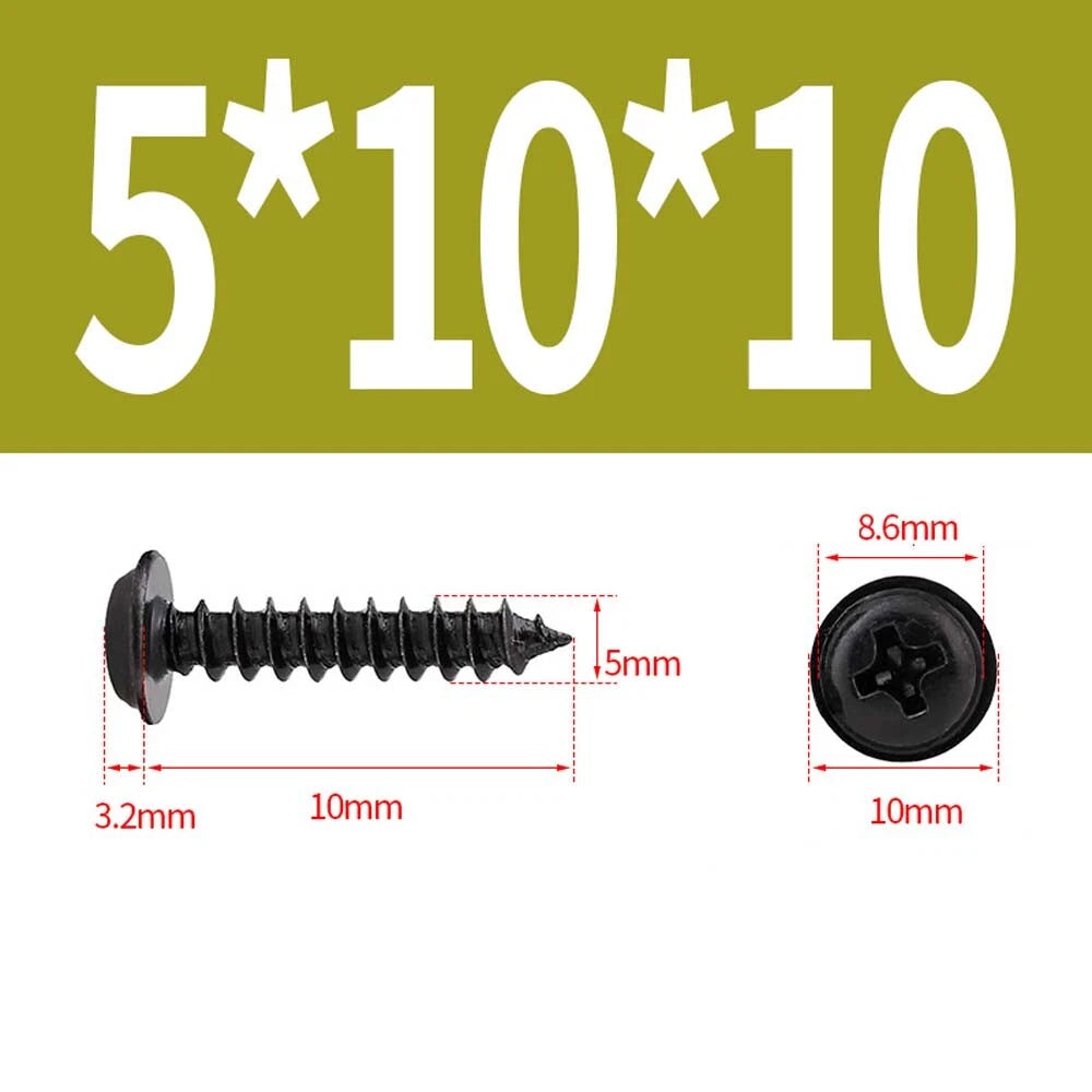 Black Phillips Flanged Head Self Tapping Screws – M1.2–M5 Carbon Steel