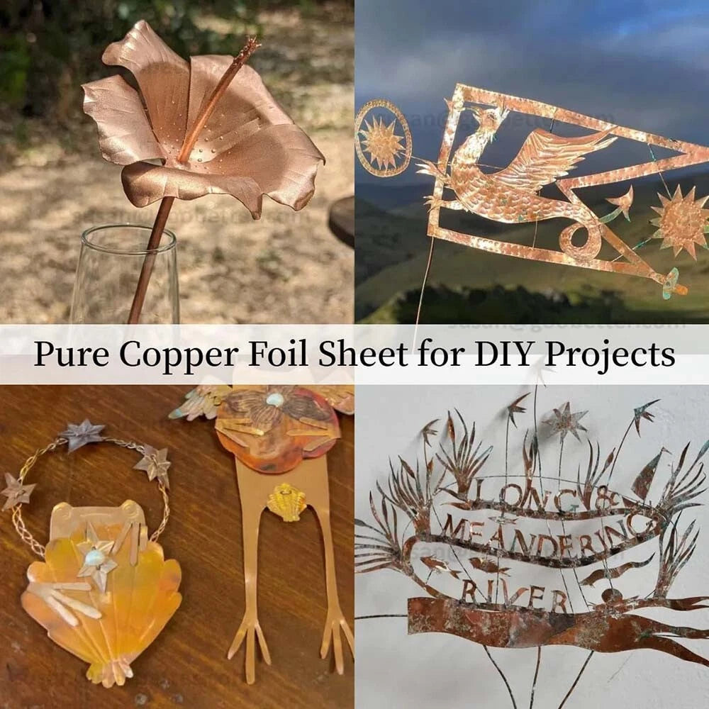 99.9% Pure Copper Sheet Plate Foil Strip Options Guillotine Cut 0.01mm - 1mm