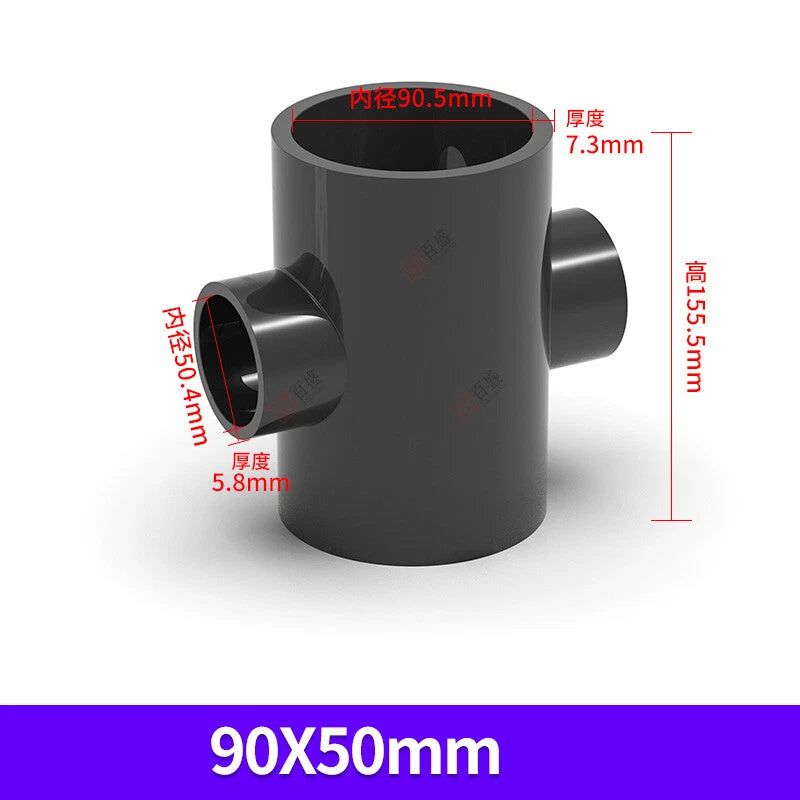 PVC UPVC 4-Way Water Supply Pipe Fittings Adapter Connector Joint ID 20mm-110mm