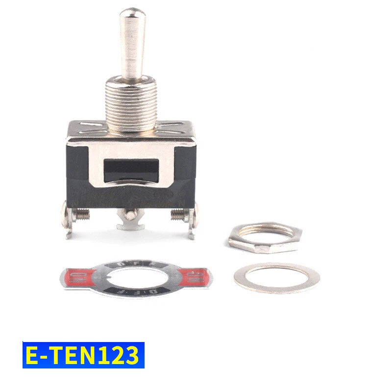 Heavy Duty Toggle Switch 250V ON/OFF — E-TEN Series (2/3/4/6 Pin, Momentary, Waterproof Cover)