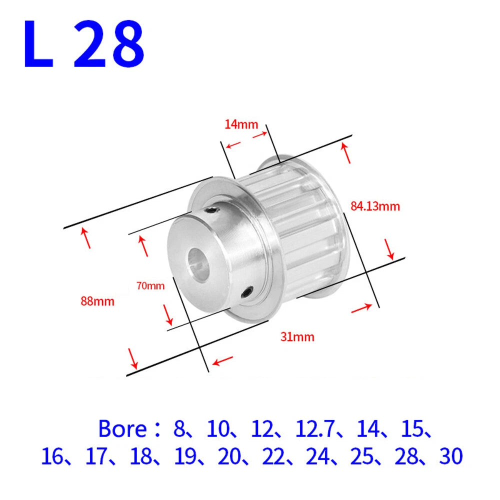 L-Type Timing Belt Pulley 10T-30T Pitch 9.525mm BF-type Drive Pulleys Width 14mm