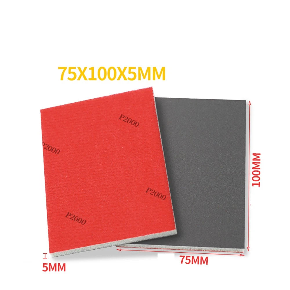 Square Sponge Sandpaper Sheets — P180 to P2500 Grit Wet & Dry Flexible Foam Abrasive 100x75x5mm