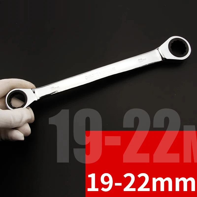 Double Ended Wrench Ratchet Spanner Fully polished 72 Teeth 8/10/12/13/17/19 mm