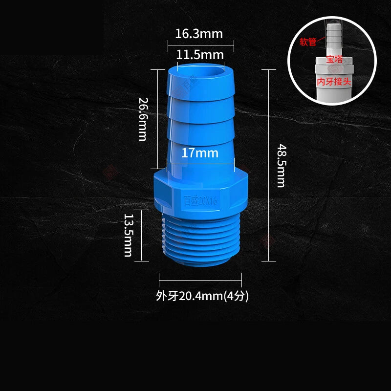 Hosetail Connector Fitting Barbed Male BSP Plastic Pond Pool Hose Pipe Adaptor