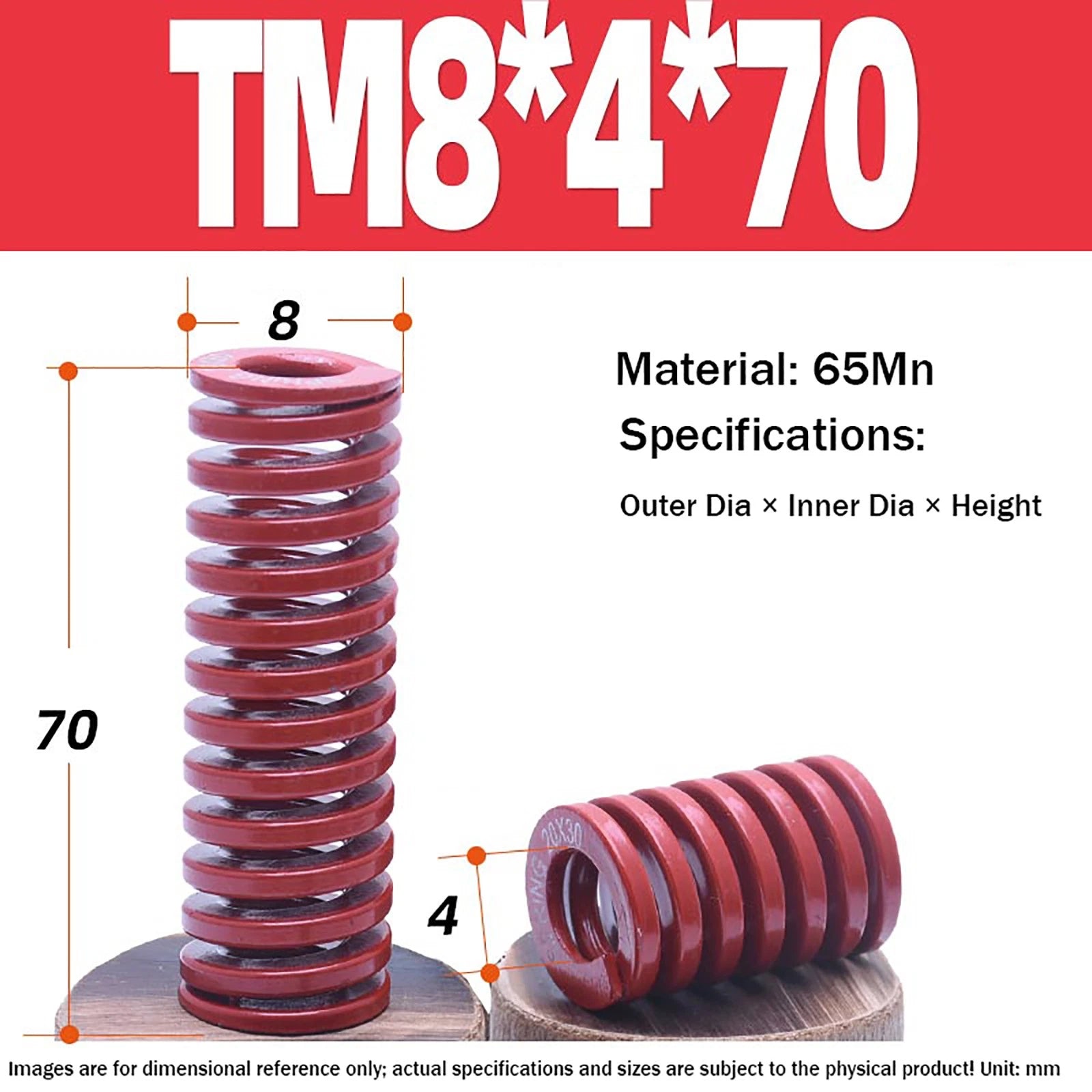 Heavy Load Duty Compression Die Spring, 8mm-50mm Diameter & Up To 400mm Long JIS