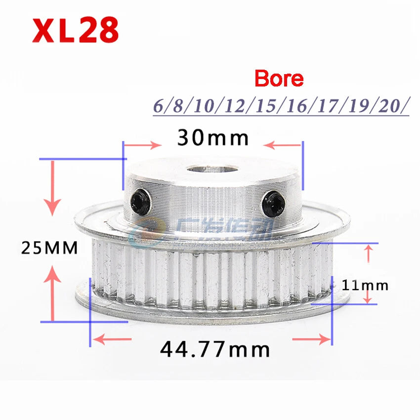XL10T-35T Timing Belt Pulley With Step,Pitch 5.08mm Teeth Width 10/15mm Aluminum