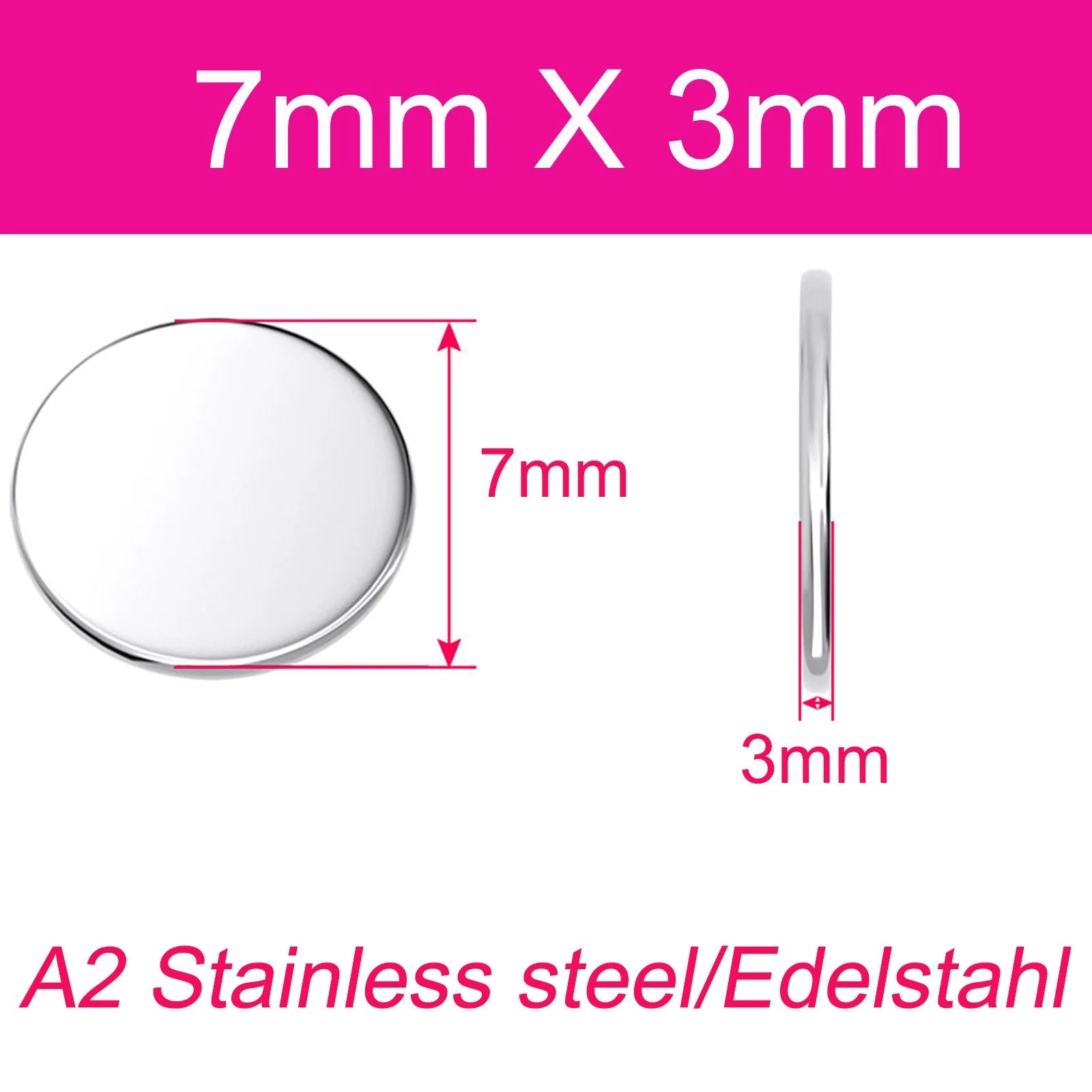 Round Plate A2 Stainless Steel Sheet Plate Thick 1/1.5/2/2.5/3/4/5mm Dia 6-80mm