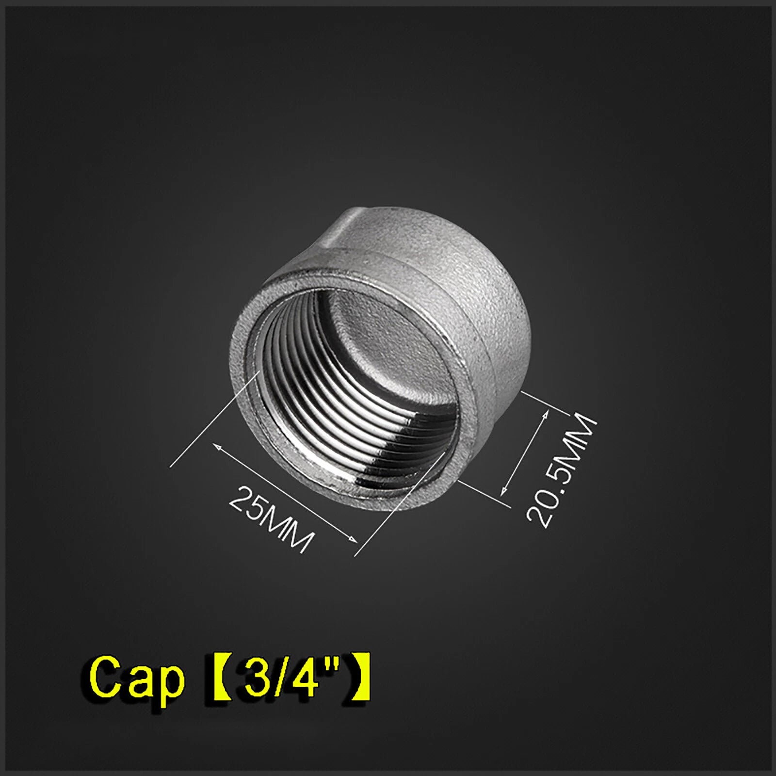 BSP 304 Stainless Steel Pipe End Cap and Plug — 1/8" to 2" Female Cap & Male Plug
