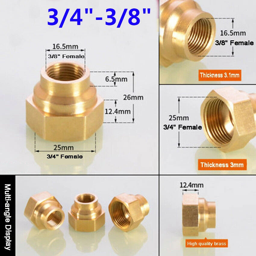 Female Thread Brass Coupling Adapter — Straight & Reducer Pipe Fittings