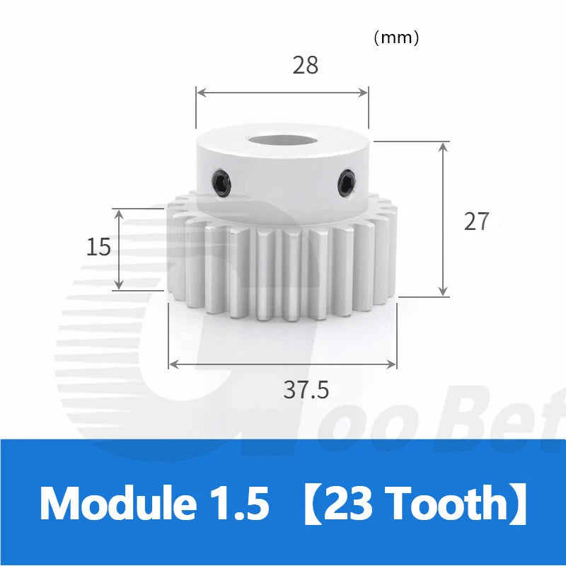 Spur Gear Aluminium Mod 1.5 with Hub 12- 32 Tooth Pinion Motor Gear Bore 6-20mm