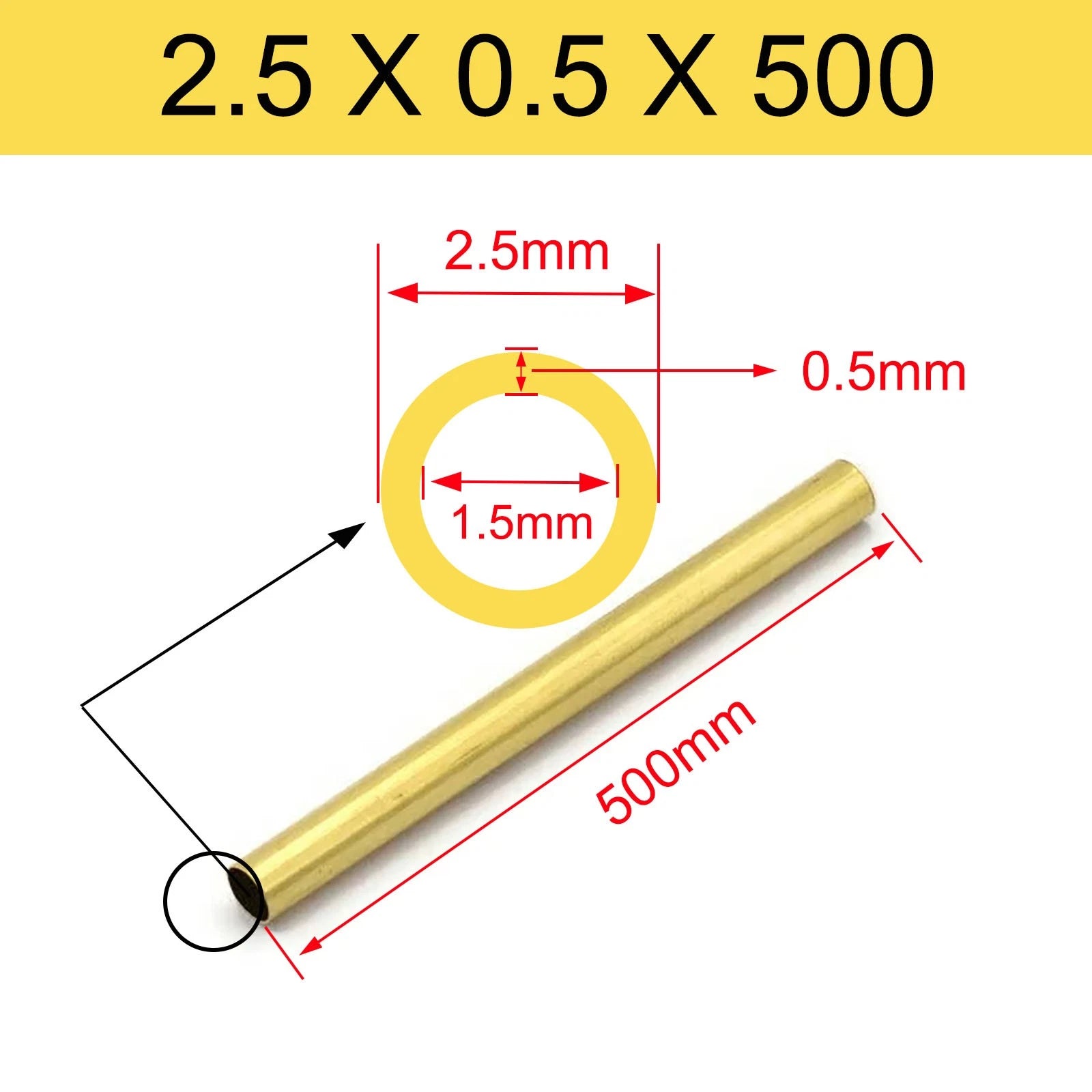 Brass Tubes ROUND PIPE Cu 62% OD 2mm 3mm 4mm 5mm 6mm 7mm 8mm 9mm 10mm To 90mm