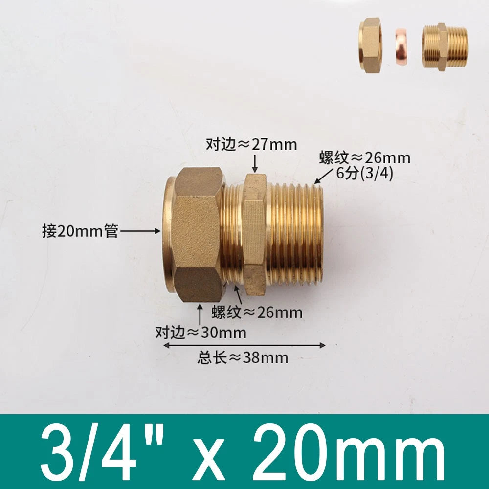Brass Compression Ferrule Fittings with Male Thread for Copper Tube