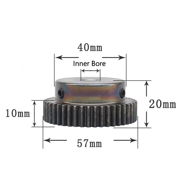 Steel 45# Mod 1 Spur Pinion Gear 40-80 Teeth Motor Gear 6-25mm Bore With Screw