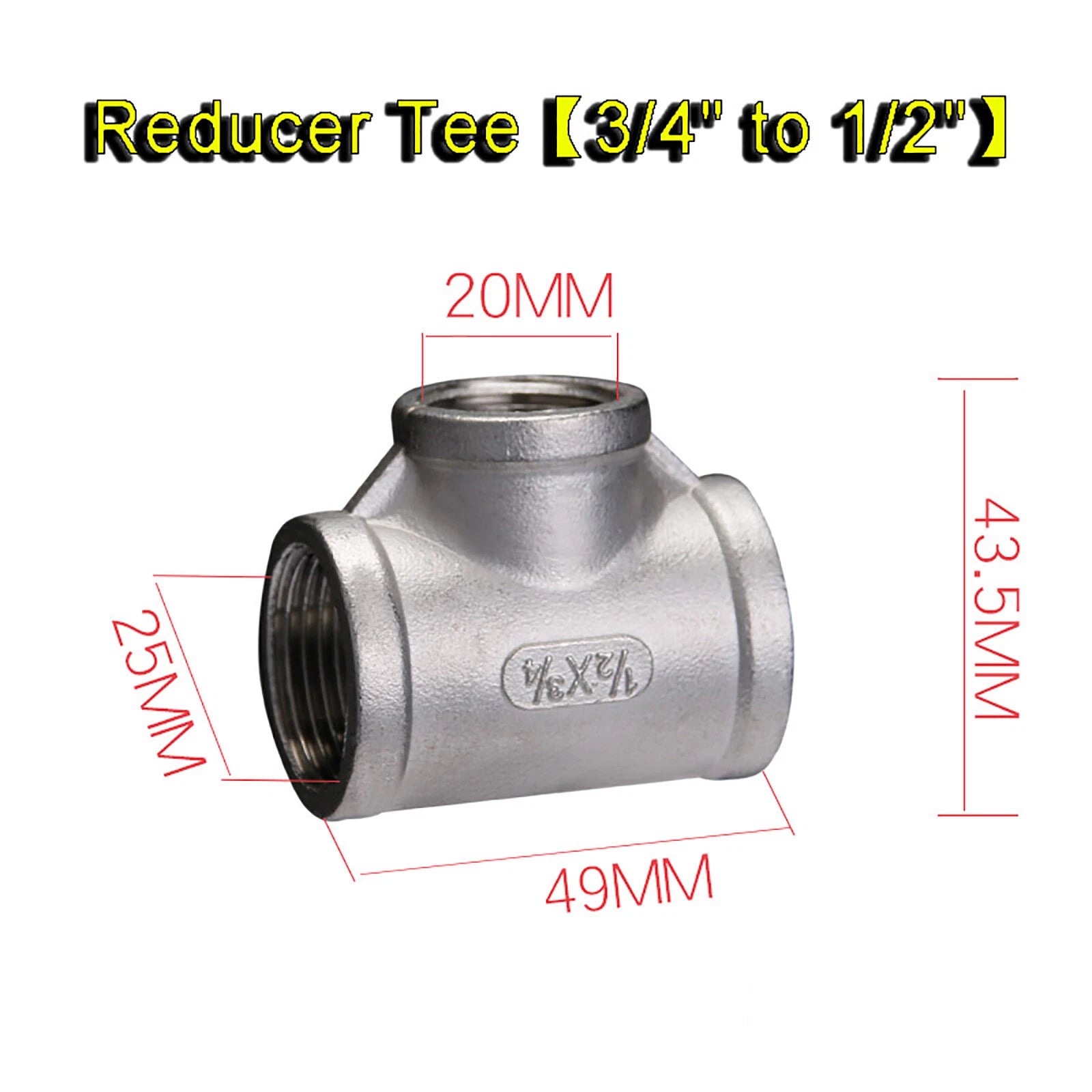 304 Stainless Steel BSP Tee & Cross Pipe Fittings — 1/8" to 2" | F&F&F, M&M&M, Reducer & Cross