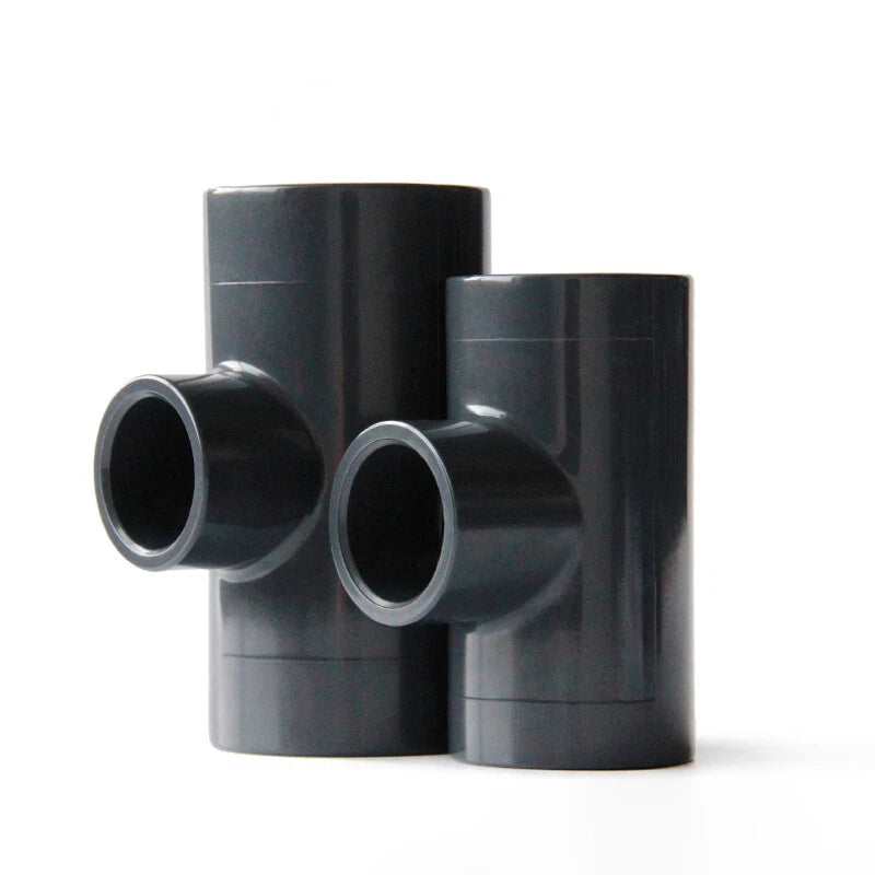 UPVC PVC Pipe Fittings Tee Straight Cap Elbow Plumbing Couping ID 20-110mm Grey