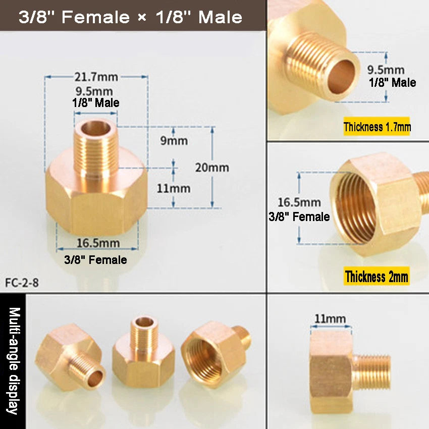 Brass BSP Reducing Bush — Male × Female Straight Pipe Fitting