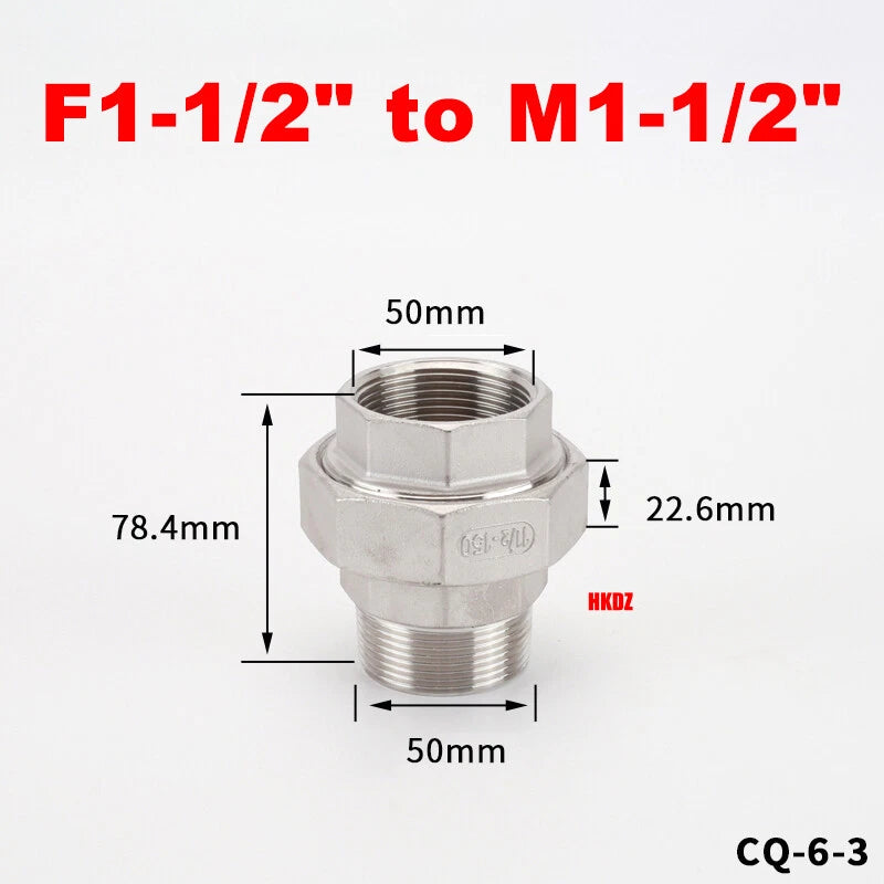 BSP Reducing Fittings 304 Stainless Steel Male Female Adaptor Straight Nipples