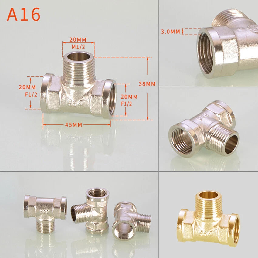 BSP 1/2" Brass Pipe Fittings — Adapters, Elbows, Tees & Connectors