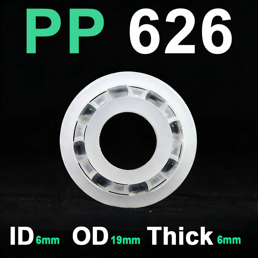 Plastic Bearing PP 608 6000 6001 6004 6206 Glass Balls ID 6mm~30mm Ball Bearings
