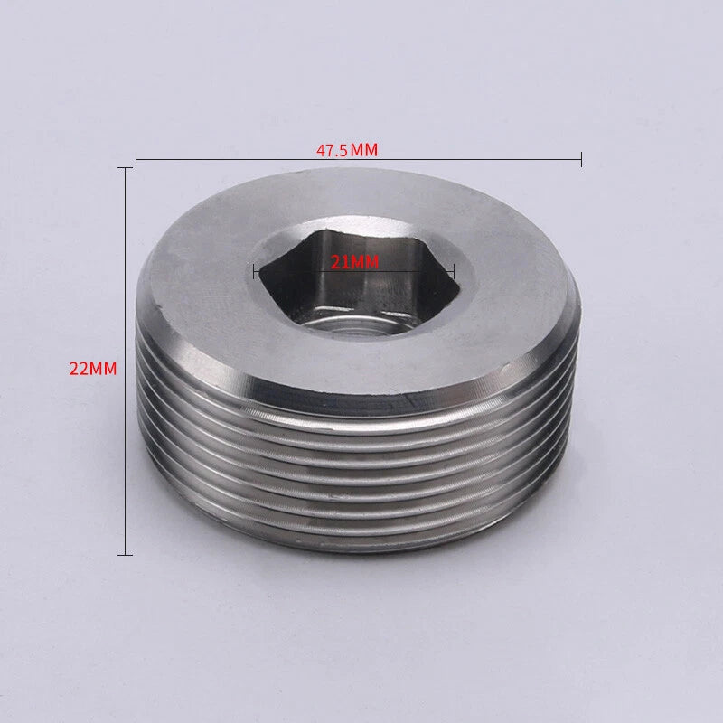 BSP Male Stainless Steel Countersunk End Plug — Internal Hex, 1/4" to 2"