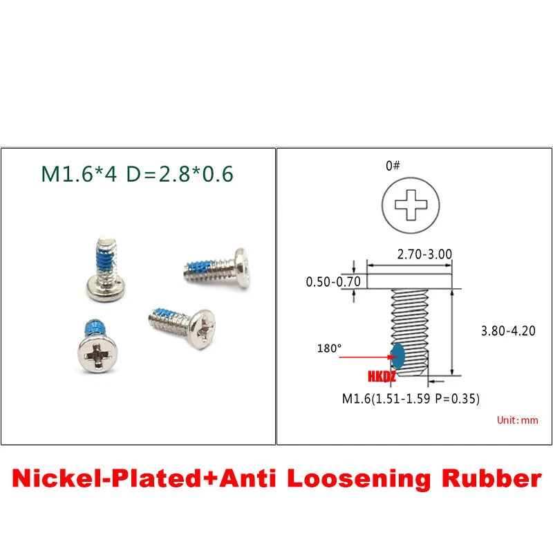 M1.6 M1.7 Phillips Thin Flat Head Machine Screws – Stainless Steel & Zinc Coated