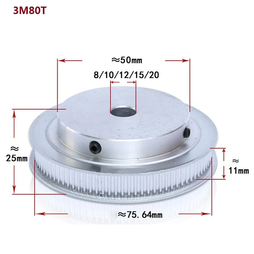 HTD-3M 12-150T Timing Belt Pulleys Synchronous Wheel With Step Tooth Width 11mm