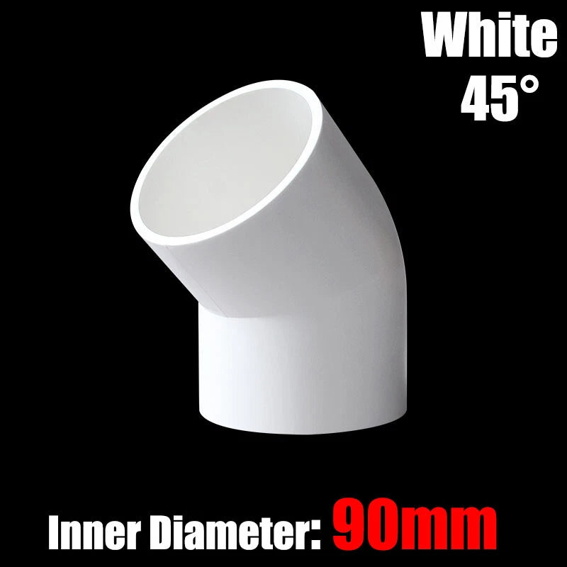 PVC Water Supply Pipe Fittings 45° Elbow Connector 20mm to 160mm White Blue Grey