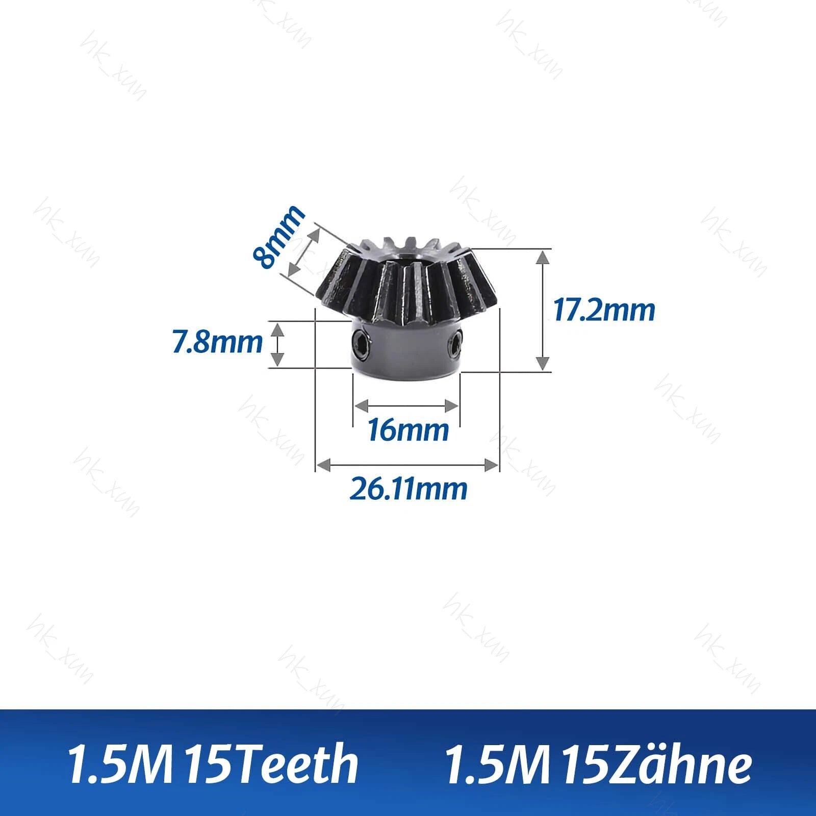 1/1.5/2 Mod 15-40 Tooth 1:2 Metal Motor Bevel Gears 90° Pairing Gear 45# Steel