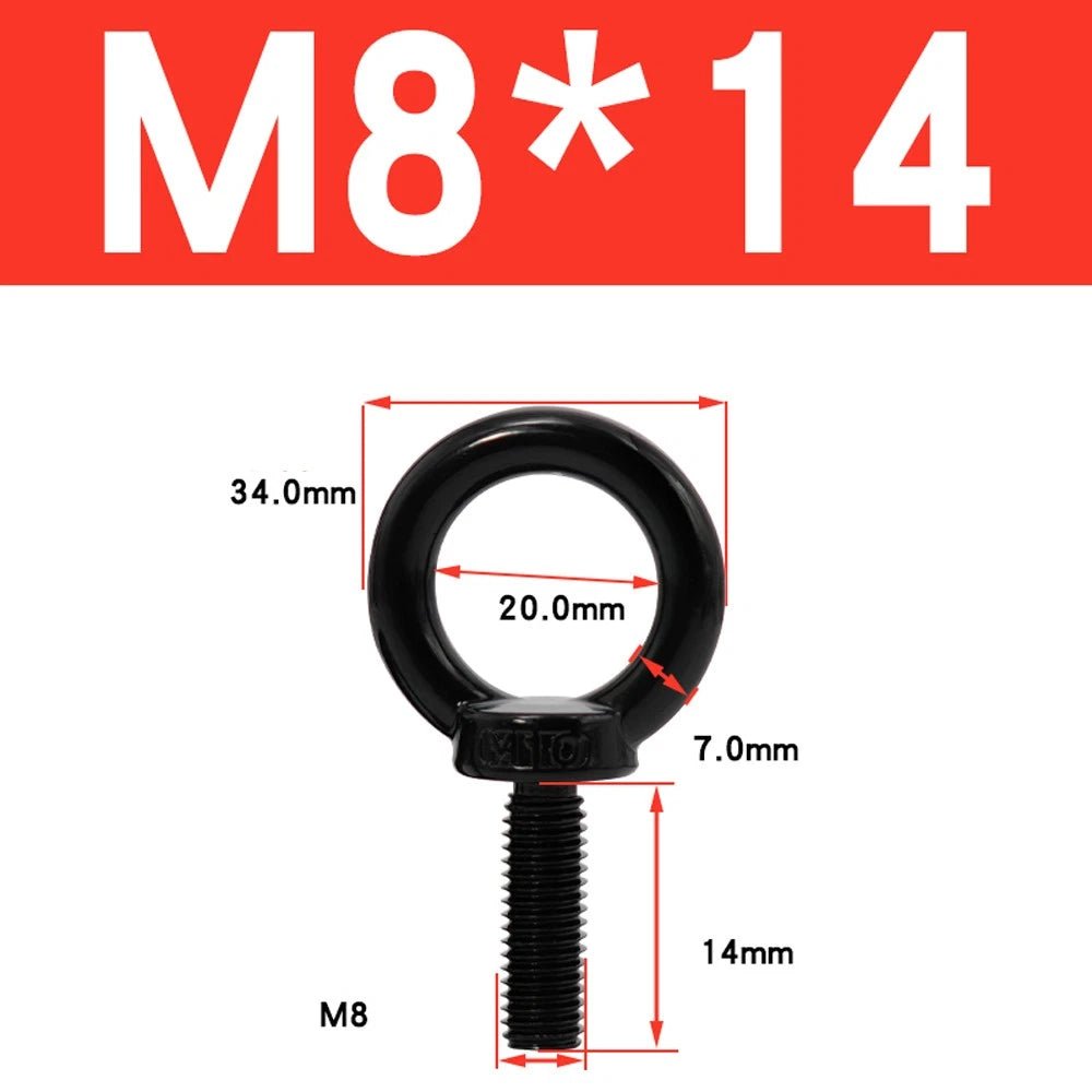 Black 304 Stainless Steel Eye Bolts and Eye Nuts — M3 to M20 Lifting Hardware - HomeDIYer