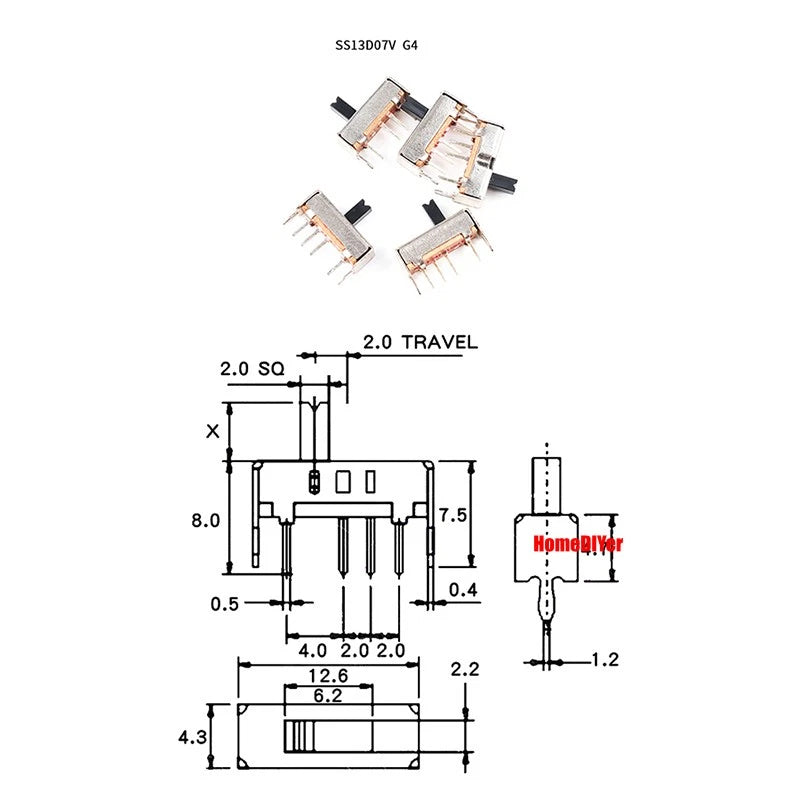 Miniature Slide Switch SS SK Series — 2/3 Position, 3–8 Pin Toggle Switches