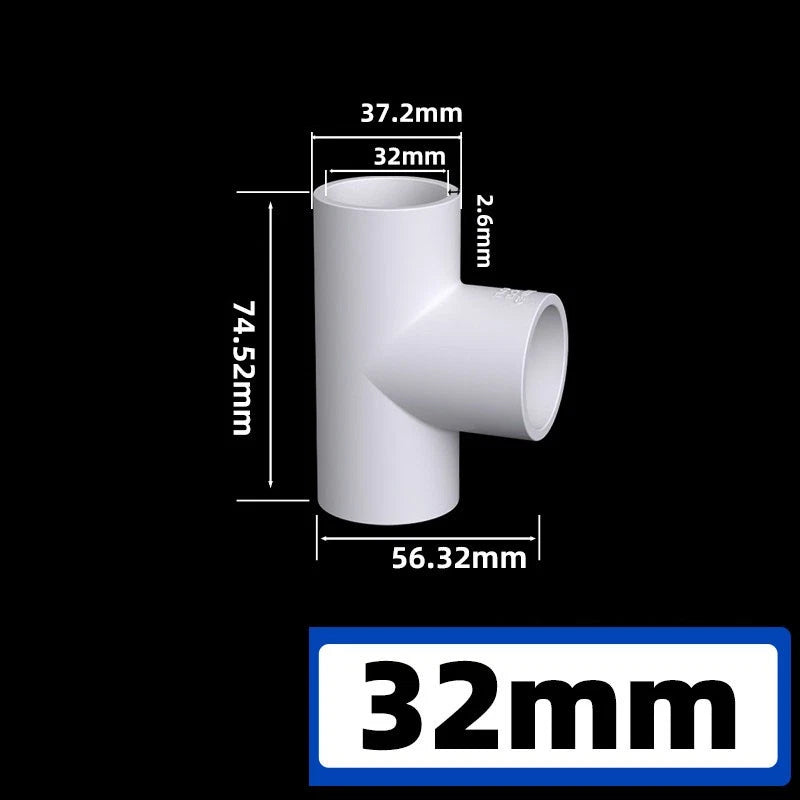 PVC Pipe Fittings White Connector Metric For Aquarium Fish Tank Various Parts