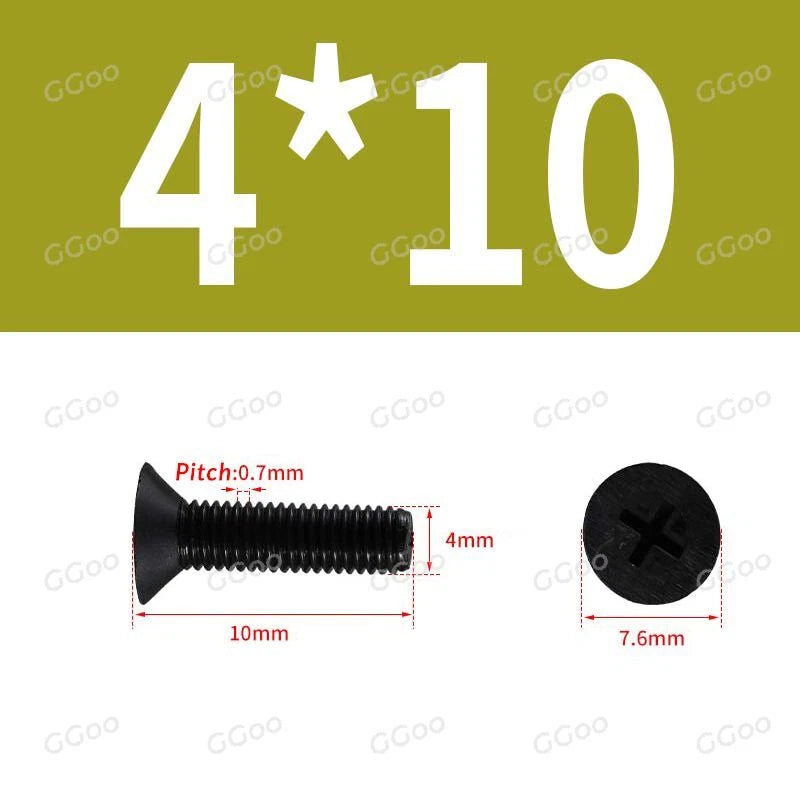 Nylon Countersunk Phillips Screws M2.5–M8, PA66 Non-Conductive Corrosion-Free