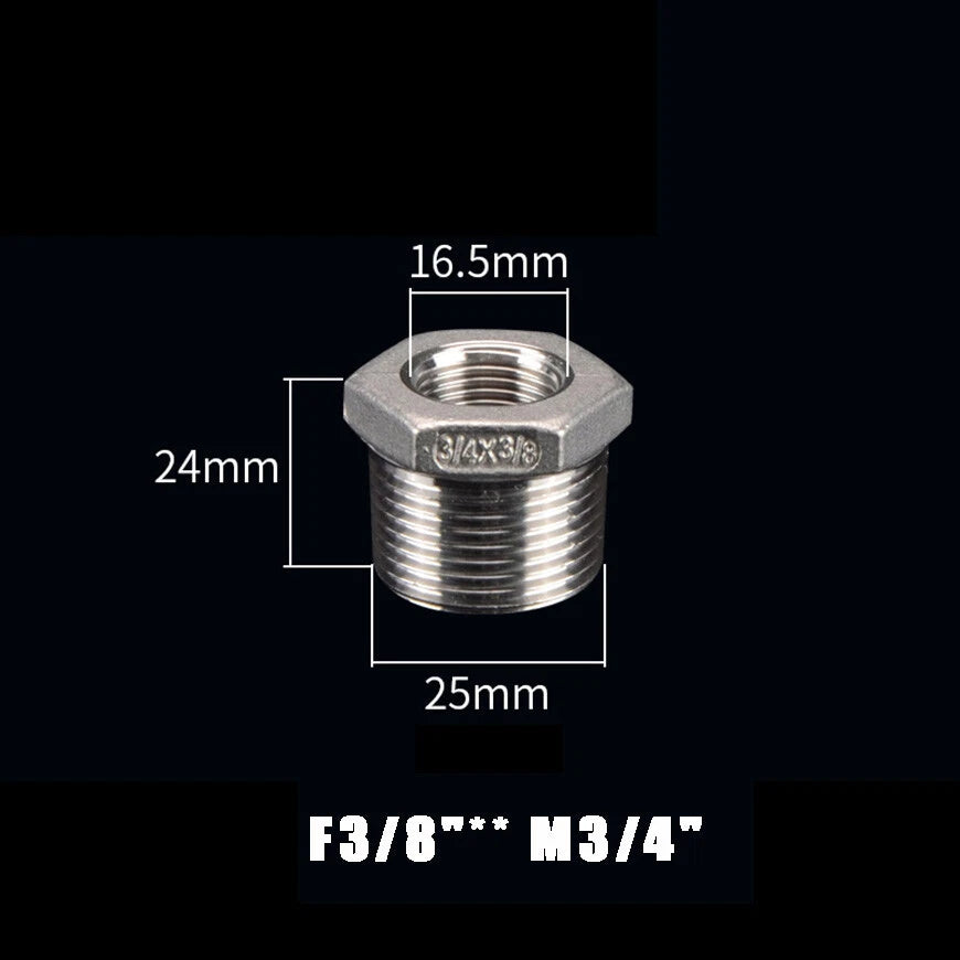 BSP Male to Female Reducing Bush Stainless Steel Pipe Fitting Adapter